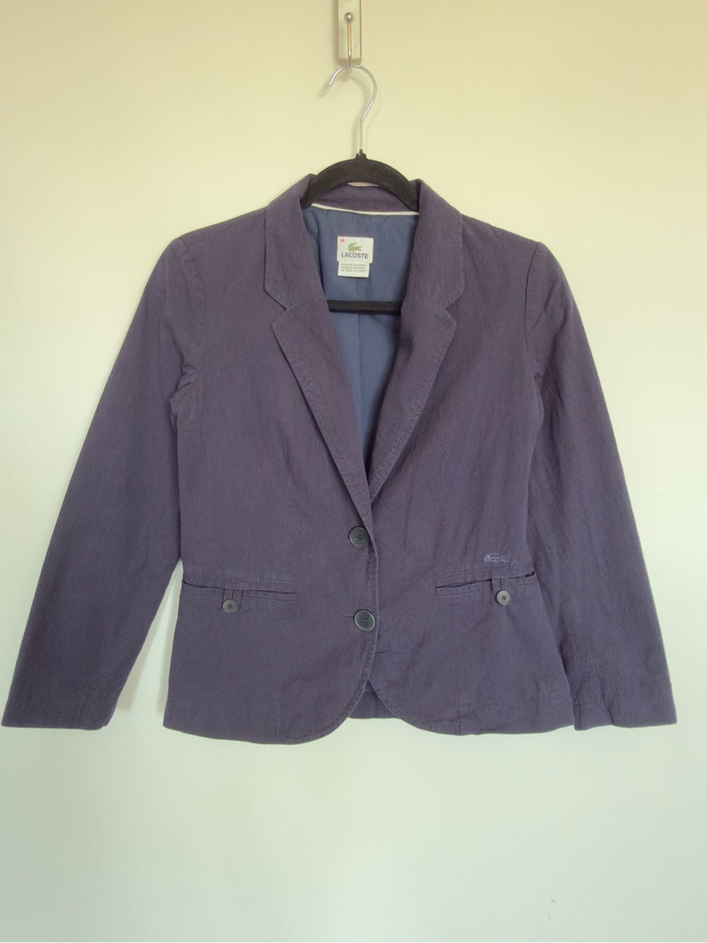 189. Lacoste Tailored Two Button Blazer Jacket Size 34